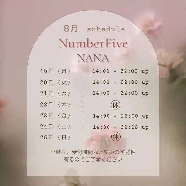 🩵🌿来週のスケジュール🆙🌿🩵　𝙶𝚘𝚘𝚍 𝙽𝚒𝚐𝚑𝚝 𓈒𓂂𓏸‪⋆ . *  ☽  * . ⋆‬ | Number Five なな